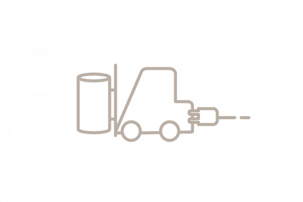 Pictogram electric forklift with plug
