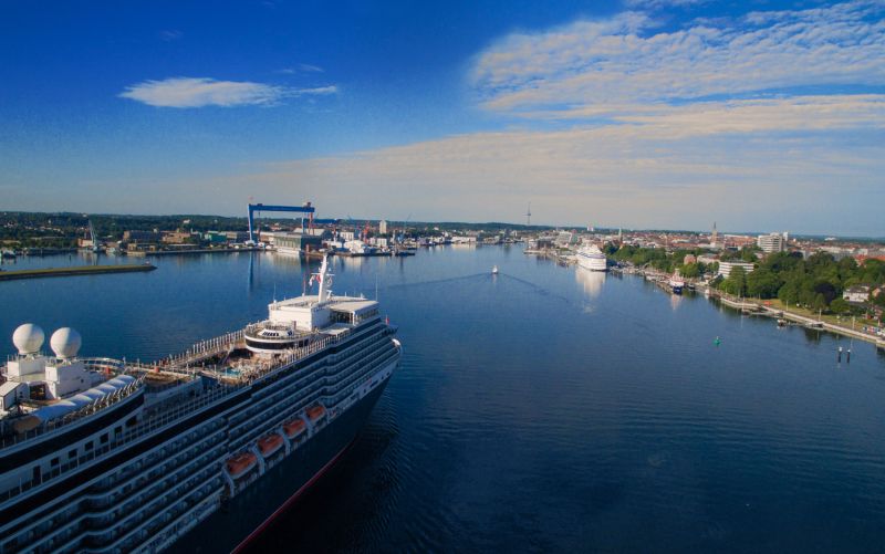 Cruise ship entering the port of Kiel